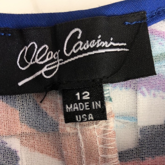 Oleg Cassini color splash midi dress size 12 - Picture 5 of 7